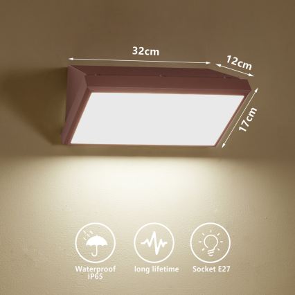 Brilagi - LED RGBW Stmívatelné venkovní nástěnné svítidlo TRIANGLE 1xE27/15W/230V 2700-6500K IP65 hnědá
