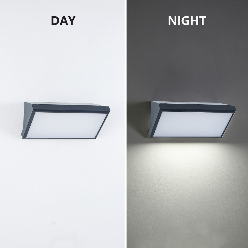 Brilagi - LED RGBW Stmívatelné venkovní nástěnné svítidlo TRIANGLE 1xE27/9W/230V 2700-6500K IP65 antracit