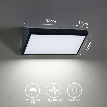 Brilagi - LED RGBW Stmívatelné venkovní nástěnné svítidlo TRIANGLE 1xE27/9W/230V 2700-6500K IP65 černá