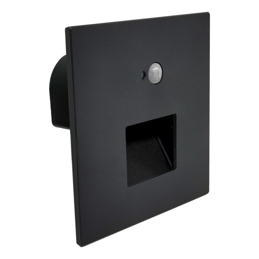 Brilagi - LED Schodišťové svítidlo se senzorem pohybu a soumraku JACK LED/3W/230V 3000/4000/6500K IP65 černá