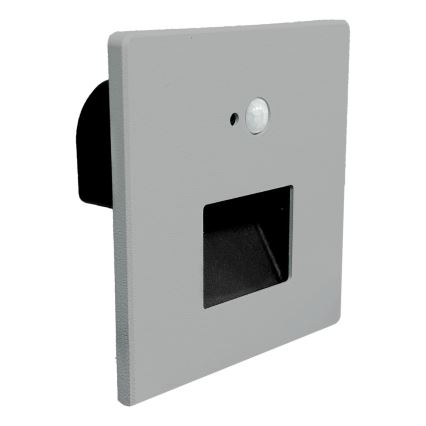 Brilagi - LED Schodišťové svítidlo se senzorem pohybu a soumraku JACK LED/3W/230V 3000/4000/6500K IP65 šedá