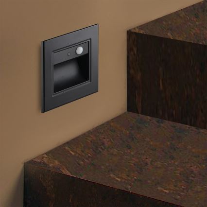 Brilagi - LED Schodišťové svítidlo se senzorem STEP LIGHT LED/1,5W/230V IP44 černá
