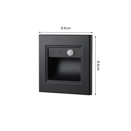 Brilagi - LED Schodišťové svítidlo se senzorem STEP LIGHT LED/1,5W/230V IP44 černá