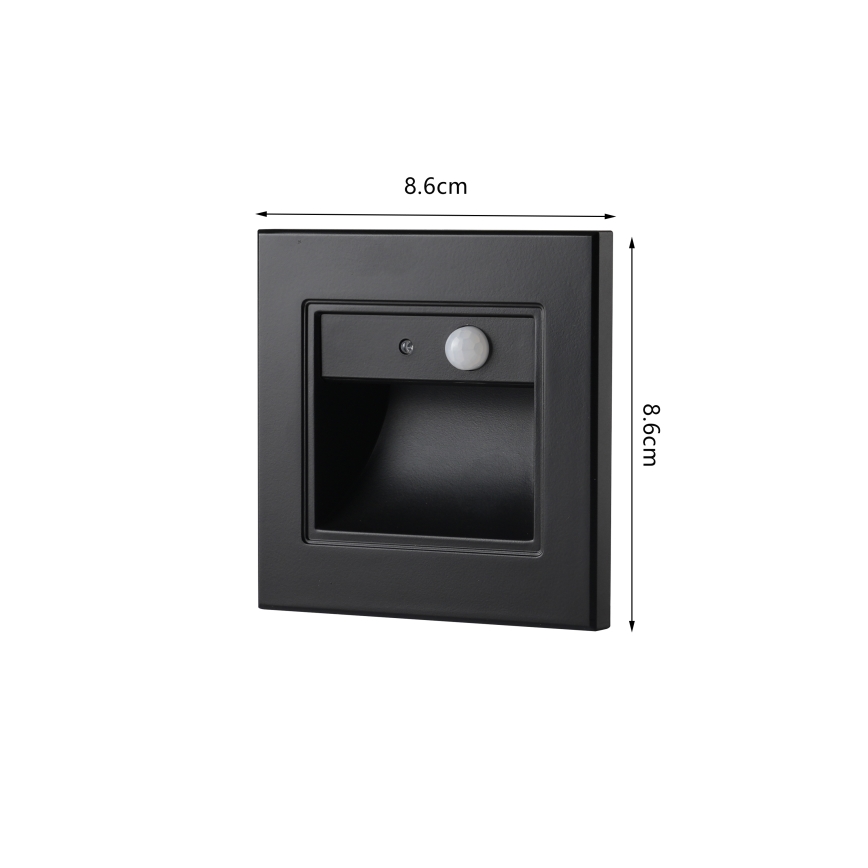 Brilagi - LED Schodišťové svítidlo se senzorem STEP LIGHT LED/1,5W/230V IP44 černá