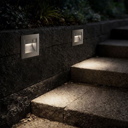 Brilagi - LED Schodišťové svítidlo se senzorem STEP LIGHT LED/1,5W/230V IP44 stříbrná