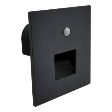 Brilagi - LED Schodišťové svítidlo se senzorem pohybu a soumraku JACK LED/3W/230V 3000/4000/6500K IP65 černá