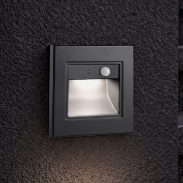 Brilagi - LED Schodišťové svítidlo se senzorem STEP LIGHT LED/1,5W/230V IP44 černá