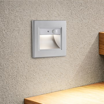 Brilagi - LED Schodišťové svítidlo se senzorem STEP LIGHT LED/1,5W/230V IP44 stříbrná