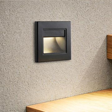 Brilagi - LED Schodišťové svítidlo STEP LIGHT LED/1,5W/230V IP44 černá