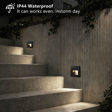 Brilagi - LED Schodišťové svítidlo STEP LIGHT LED/1,5W/230V IP44 černá