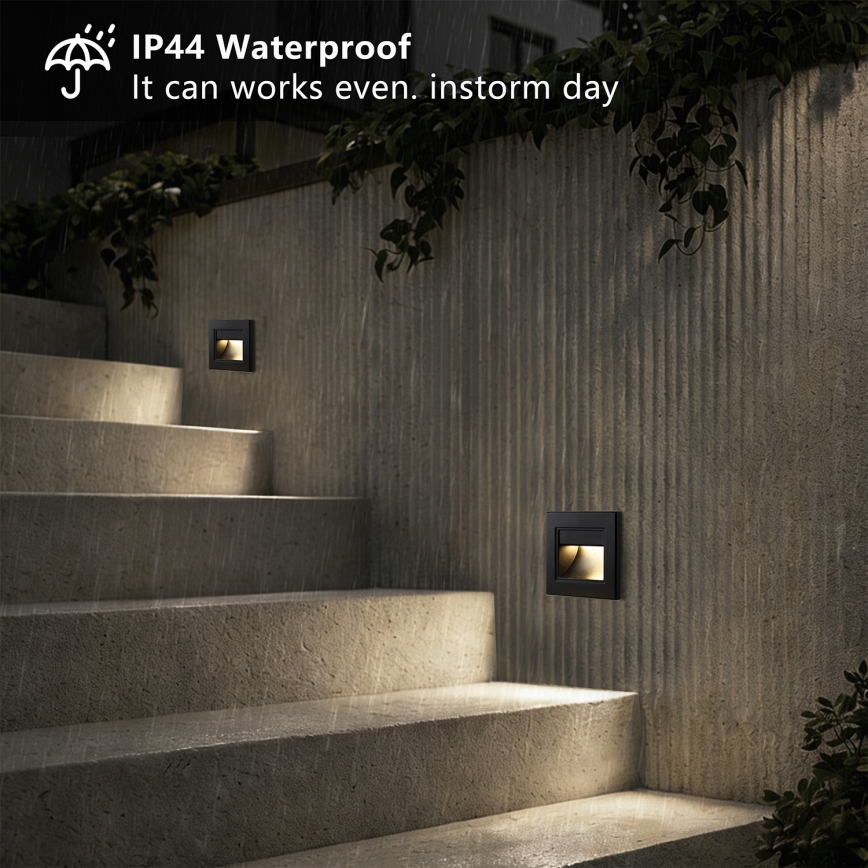 Brilagi - LED Schodišťové svítidlo STEP LIGHT LED/1,5W/230V IP44 černá