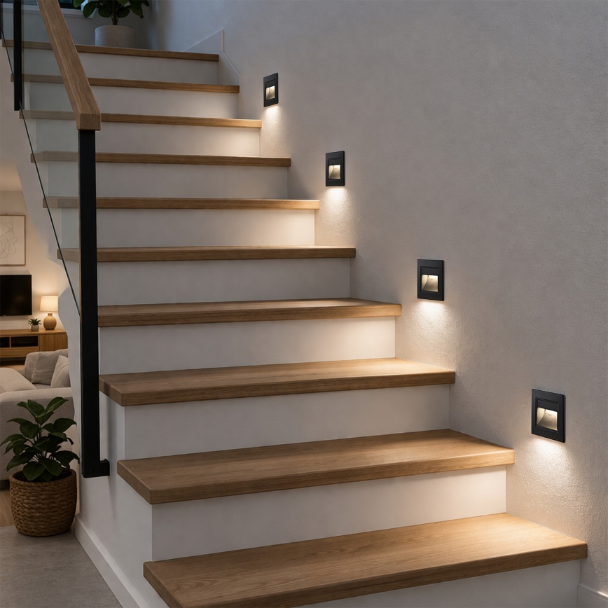 Brilagi - LED Schodišťové svítidlo STEP LIGHT LED/1,5W/230V IP44 černá