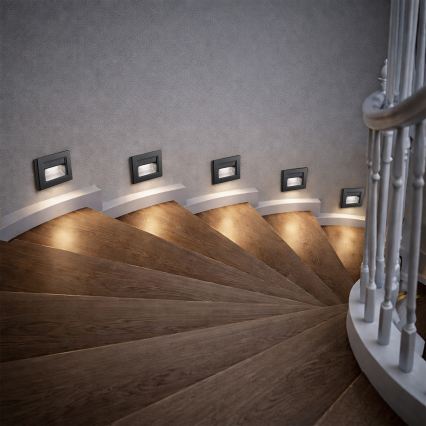 Brilagi - LED Schodišťové svítidlo STEP LIGHT LED/1,5W/230V IP44 černá