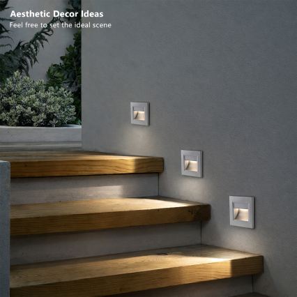 Brilagi - LED Schodišťové svítidlo STEP LIGHT LED/1,5W/230V IP44 stříbrná