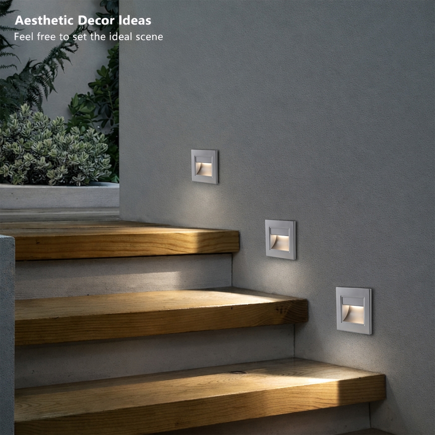 Brilagi - LED Schodišťové svítidlo STEP LIGHT LED/1,5W/230V IP44 stříbrná