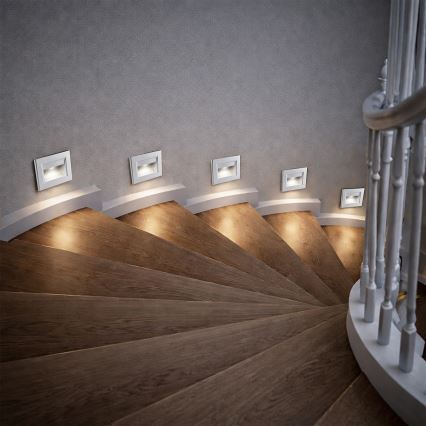 Brilagi - LED Schodišťové svítidlo STEP LIGHT LED/1,5W/230V IP44 stříbrná