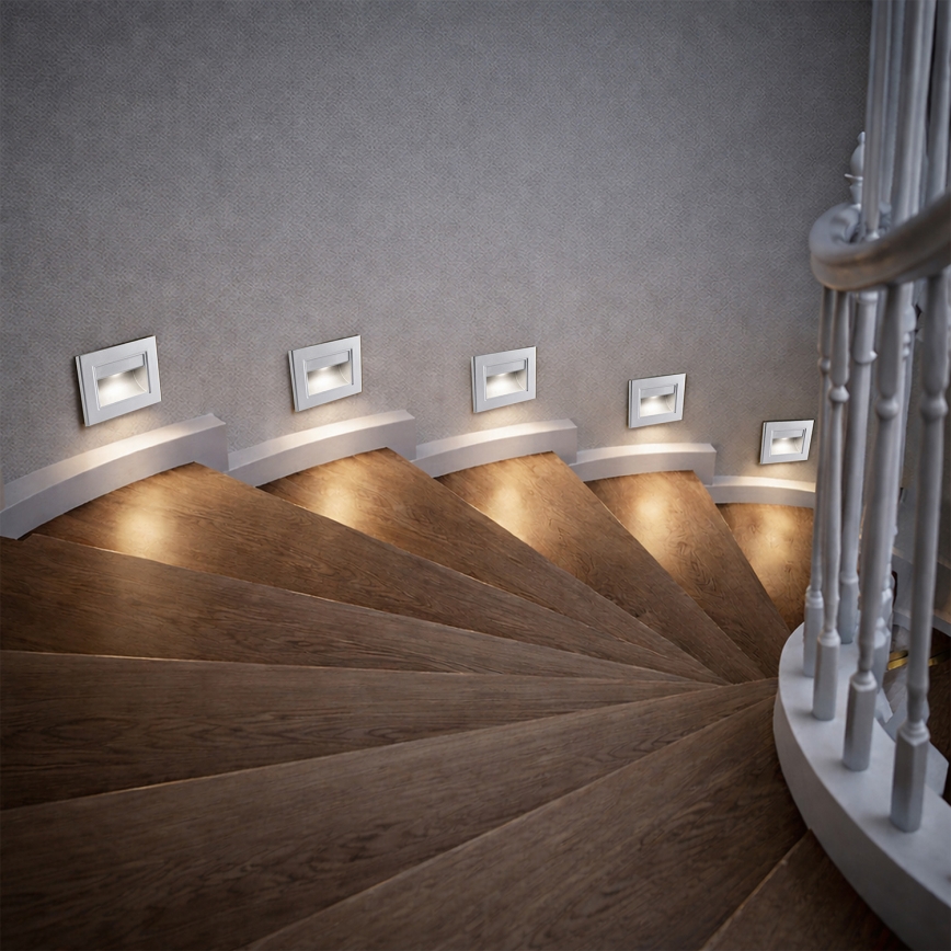 Brilagi - LED Schodišťové svítidlo STEP LIGHT LED/1,5W/230V IP44 stříbrná