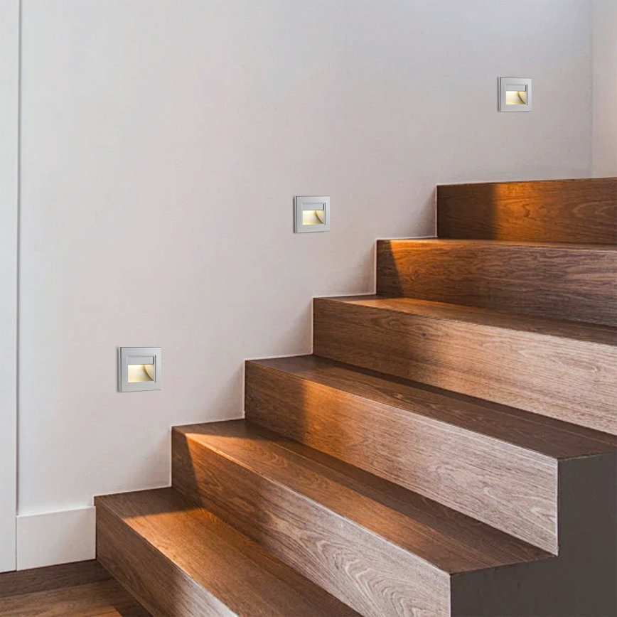 Brilagi - LED Schodišťové svítidlo STEP LIGHT LED/1,5W/230V IP44 stříbrná