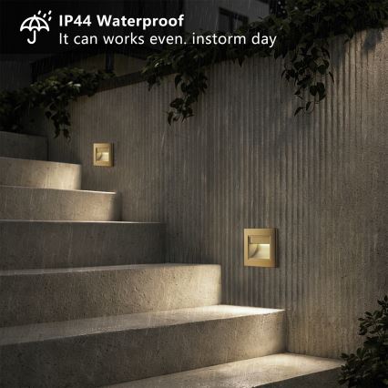 Brilagi - LED Schodišťové svítidlo STEP LIGHT LED/1,5W/230V IP44 zlatá