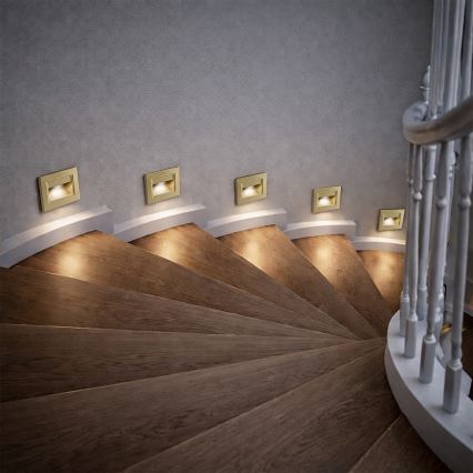 Brilagi - LED Schodišťové svítidlo STEP LIGHT LED/1,5W/230V IP44 zlatá