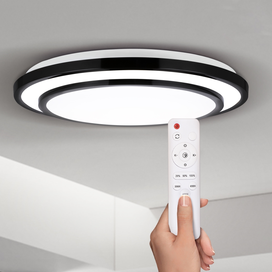 Brilagi - LED Smívatelné stropní svítidlo LUCIANO LED/48W/230V 3000-6500K ø 39 cm černá + dálkové ovládání