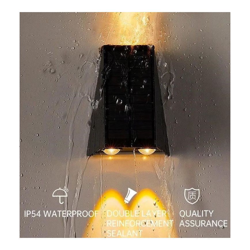 Brilagi - LED Solární nástěnné svítidlo PYRAMID LED/2W/3,2V 1300 mAh IP54