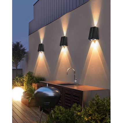 Brilagi - LED Solární nástěnné svítidlo PYRAMID LED/2W/3,2V 1300 mAh IP54