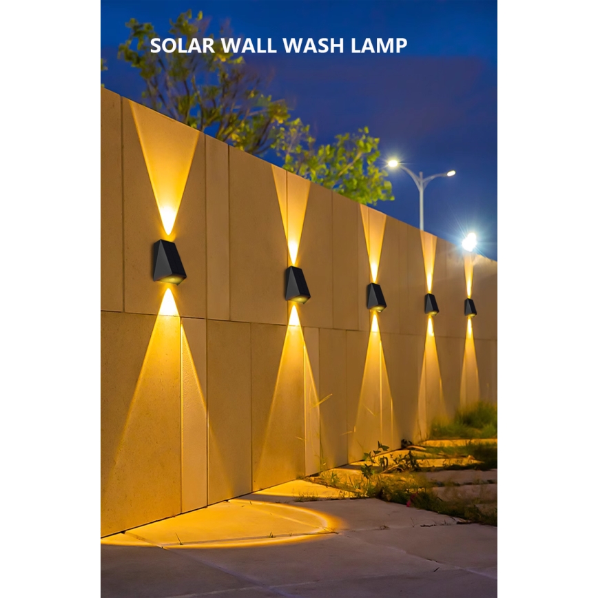 Brilagi - LED Solární nástěnné svítidlo PYRAMID LED/2W/3,2V 1300 mAh IP54