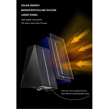 Brilagi - LED Solární nástěnné svítidlo PYRAMID LED/2W/3,2V 1300 mAh IP54