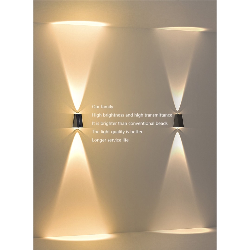 Brilagi - LED Solární nástěnné svítidlo PYRAMID LED/2W/3,2V 1300 mAh IP54