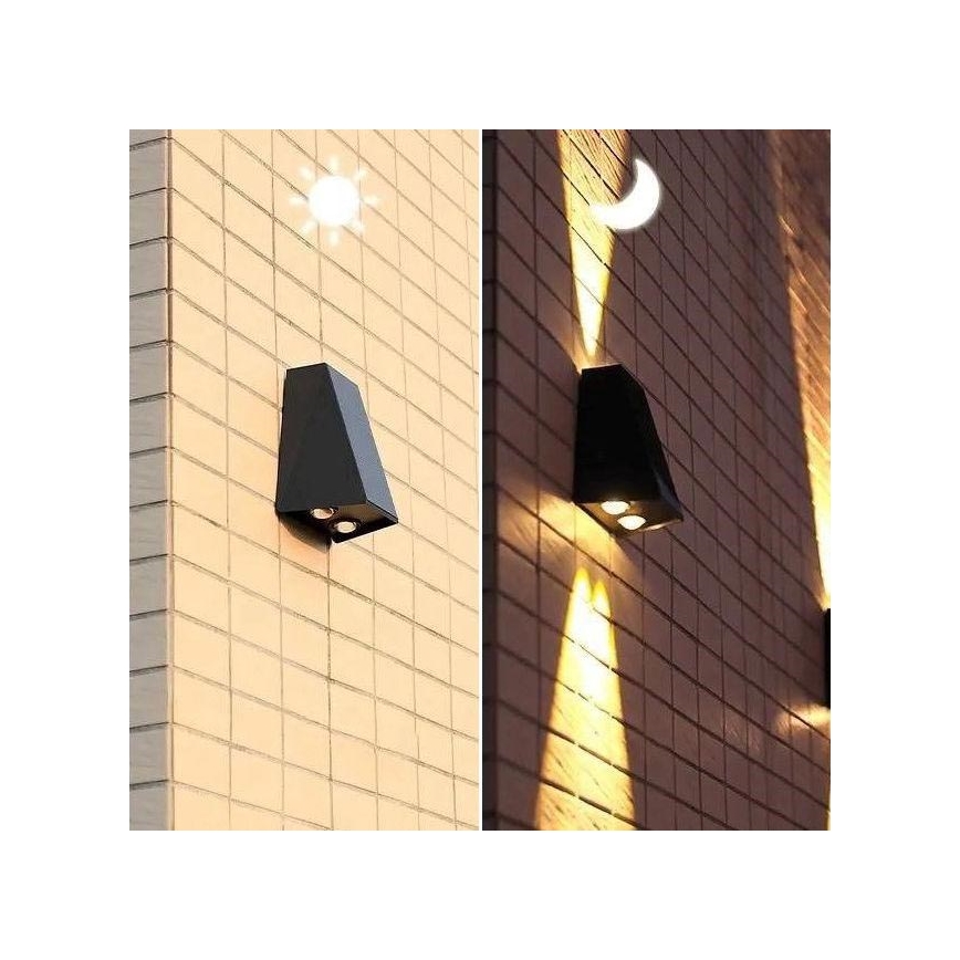 Brilagi - LED Solární nástěnné svítidlo PYRAMID LED/2W/3,2V 1300 mAh IP54