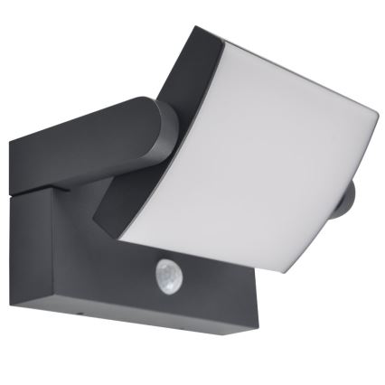 Brilagi - LED Solární nástěnné svítidlo se senzorem pohybu a soumraku ANKLE LED/10W/3,7V 3000 mAh 3000K IP65 antracit