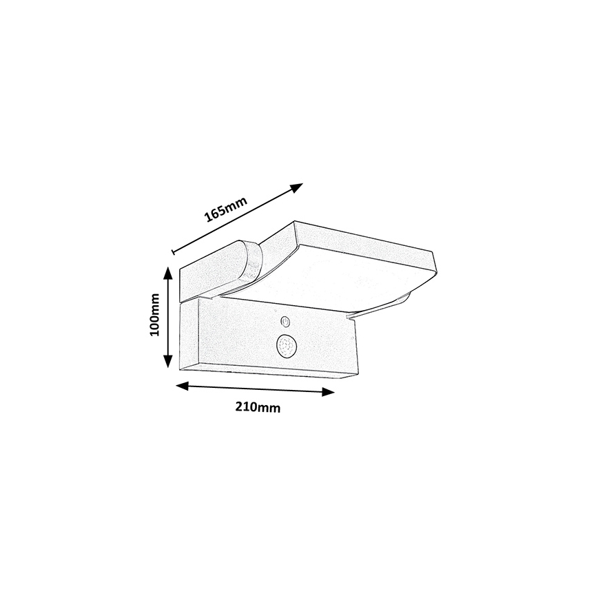 Brilagi - LED Solární nástěnné svítidlo se senzorem pohybu a soumraku ANKLE LED/10W/3,7V 3000 mAh 3000K IP65 antracit