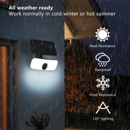 Brilagi - LED Solární nástěnné svítidlo se senzorem pohybu a soumraku ROOF LED/13W/5V 4000 mAh IP65
