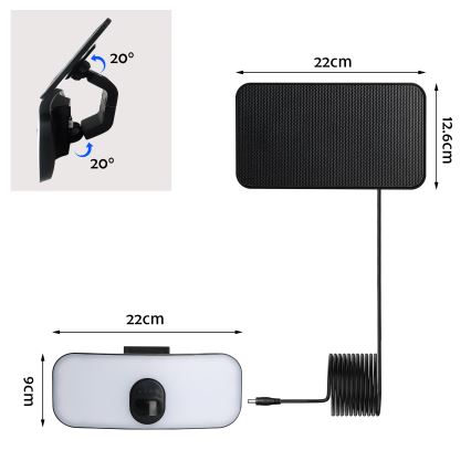 Brilagi - LED Solární nástěnné svítidlo se senzorem pohybu a soumraku ROOF LED/13W/5V 4000 mAh IP65