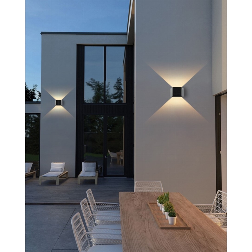 Brilagi - LED Solární nástěnné svítidlo se senzorem SOLAR CUBE LED/2W/3,2V 1300 mAh IP54