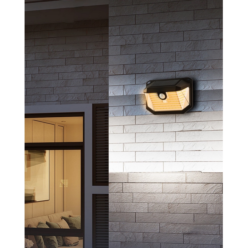 Brilagi - LED Solární nástěnné svítidlo se senzorem WALLIE LED/4W/5,5V 1200 mAh 3000K IP65