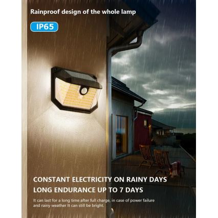 Brilagi - LED Solární nástěnné svítidlo se senzorem WALLIE LED/4W/5,5V 1200 mAh 3000K IP65