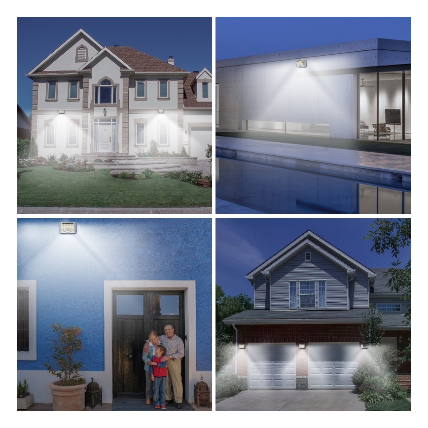 Brilagi - LED Solární nástěnné svítidlo se senzorem WALLIE LED/4W/5,5V 6500K IP64 stříbrná