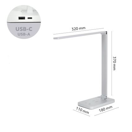 Brilagi - LED Stmívatelná dotyková stolní lampa s bezdrátovým nabíjením QI MODO CHARGE LED/7W/5V 3000/4000/6000K bílá