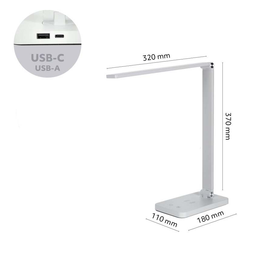 Brilagi - LED Stmívatelná dotyková stolní lampa s bezdrátovým nabíjením QI MODO CHARGE LED/7W/5V 3000/4000/6000K bílá