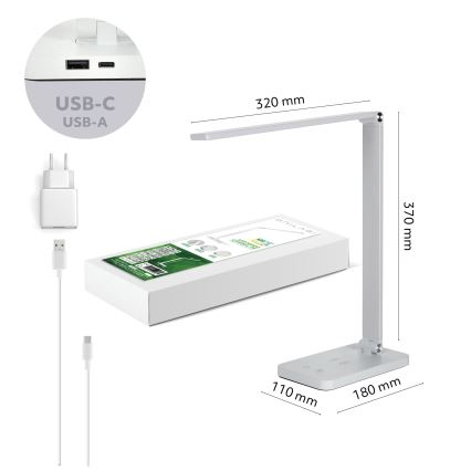 Brilagi - LED Stmívatelná dotyková stolní lampa s bezdrátovým nabíjením QI MODO CHARGE LED/7W/5V 3000/4000/6000K bílá