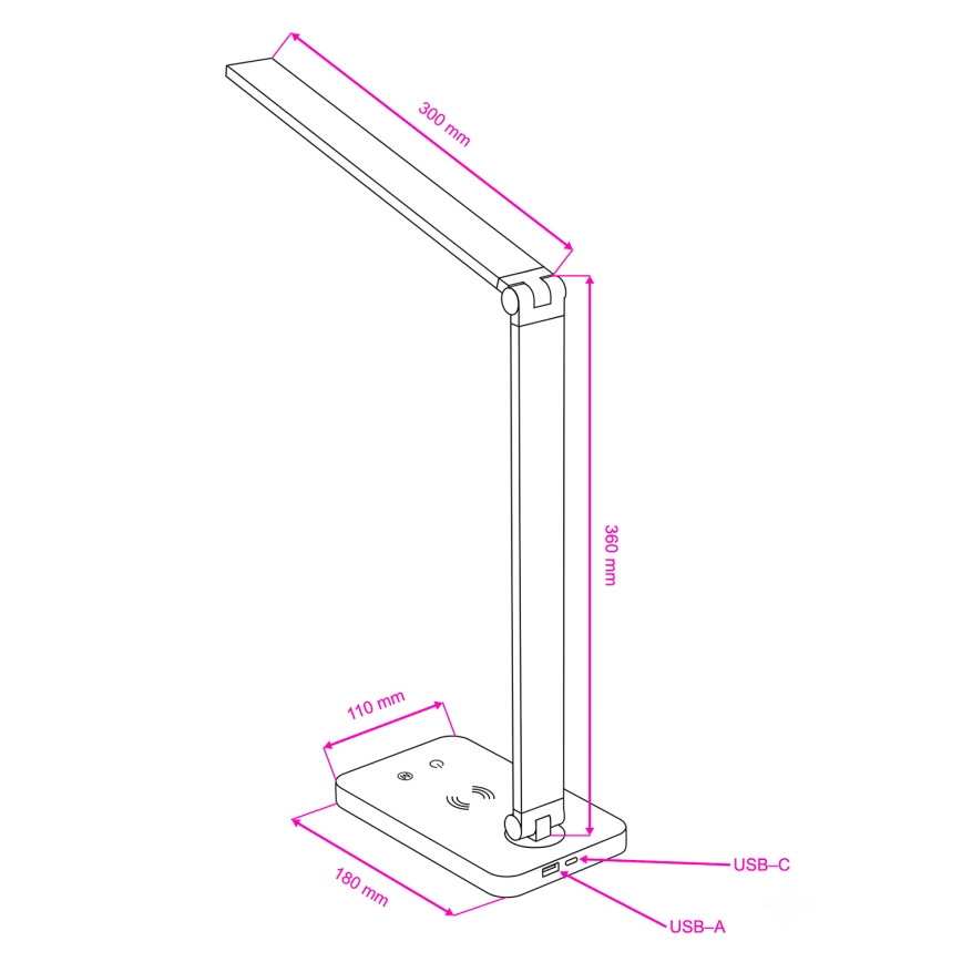 Brilagi - LED Stmívatelná dotyková stolní lampa s bezdrátovým nabíjením QI MODO CHARGE LED/7W/5V 3000/4000/6000K bílá