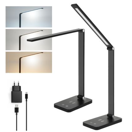 Brilagi - LED Stmívatelná dotyková stolní lampa s bezdrátovým nabíjením QI MODO CHARGE LED/7W/5V 3000/4000/6000K černá