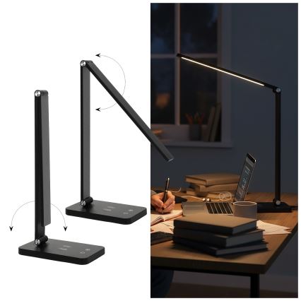 Brilagi - LED Stmívatelná dotyková stolní lampa s bezdrátovým nabíjením QI MODO CHARGE LED/7W/5V 3000/4000/6000K černá