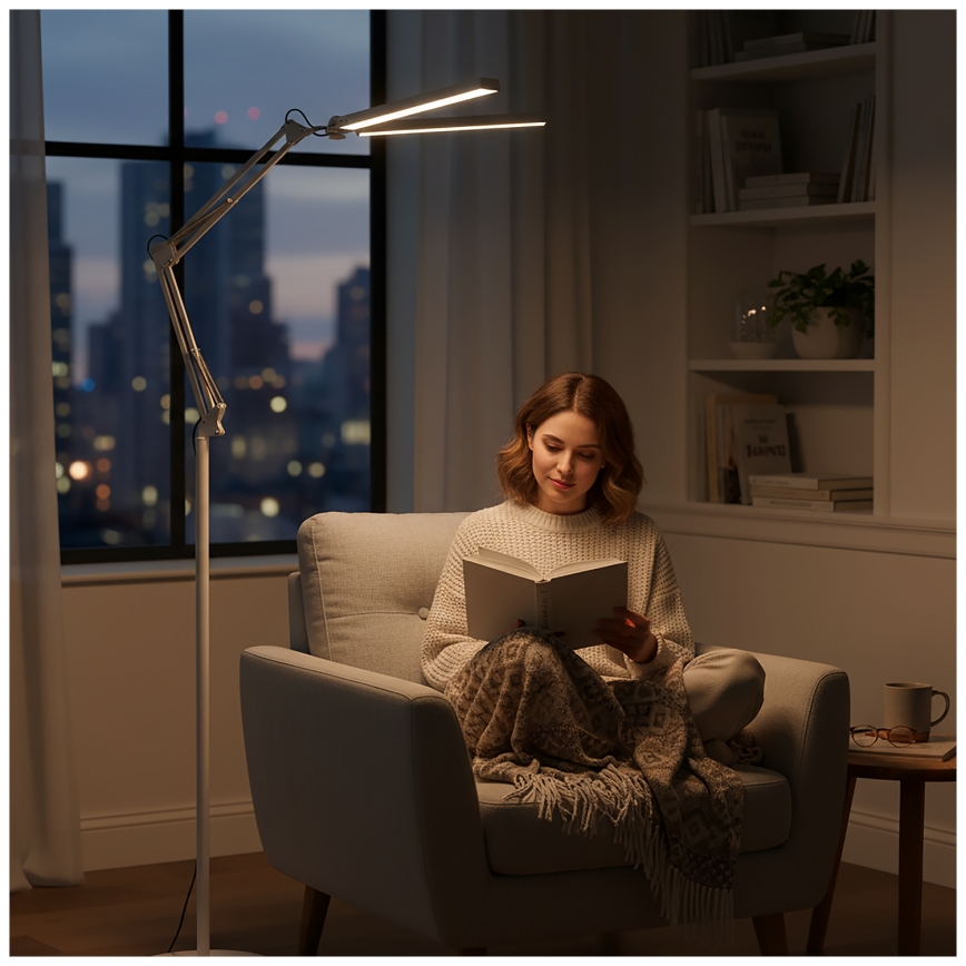 Brilagi - LED Stmívatelná flexibilní stojací lampa VARIO LED/14W/230V 3000-6000K 157 cm bílá