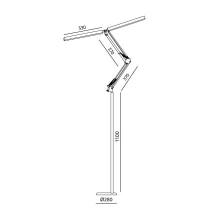 Brilagi - LED Stmívatelná flexibilní stojací lampa VARIO LED/14W/230V 3000-6000K 157 cm bílá