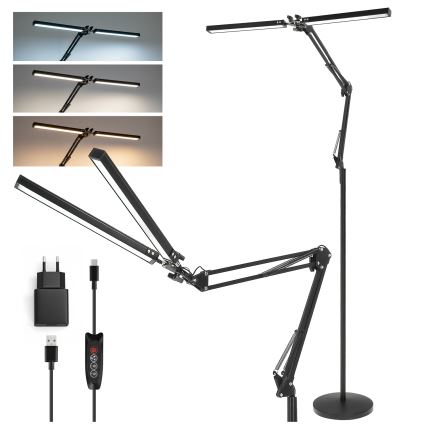 Brilagi - LED Stmívatelná flexibilní stojací lampa VARIO LED/14W/230V 3000-6000K 157 cm černá