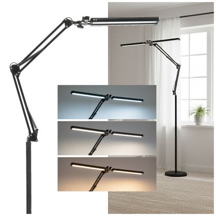 Brilagi - LED Stmívatelná flexibilní stojací lampa VARIO LED/14W/230V 3000-6000K 157 cm černá