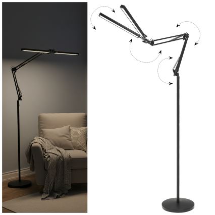 Brilagi - LED Stmívatelná flexibilní stojací lampa VARIO LED/14W/230V 3000-6000K 157 cm černá